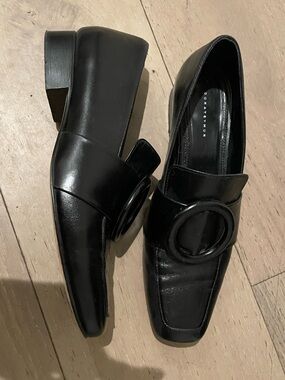 Black dorateymur Loafers with Decorative Buckle